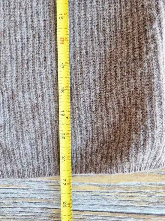 Quince 100% Yak Soft Rib Crew Cardigan Button-Front Heather Brown - Picture 13 of 13